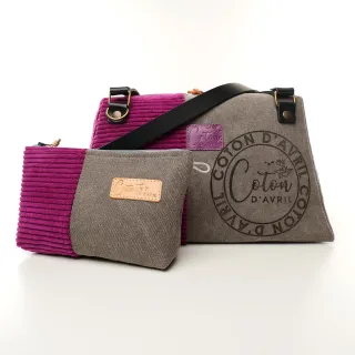Sac à main bandoulière Coton d'Avril CESAR Signature Violine