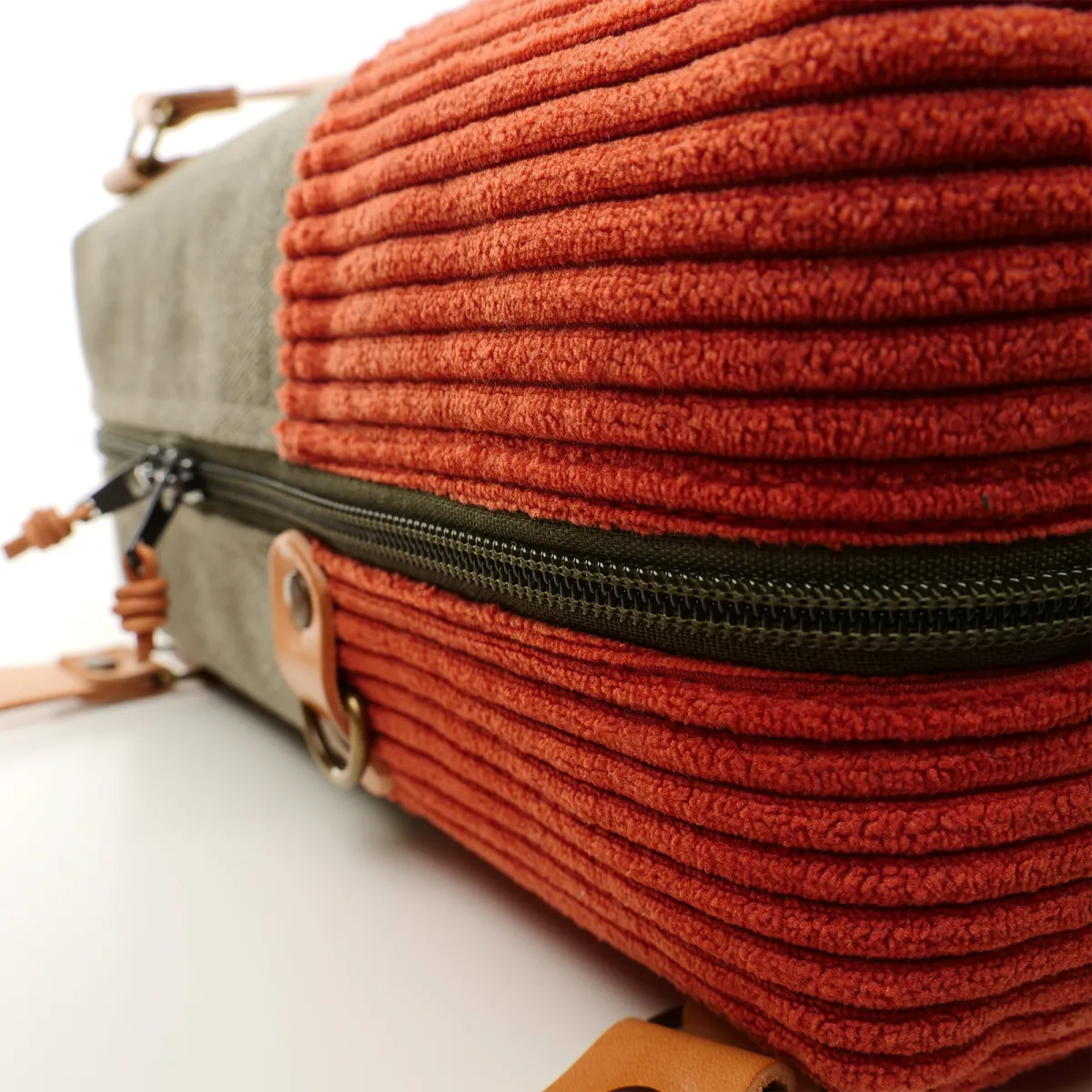 Sac à main bandoulière Coton d'Avril CESAR Signature Acajou