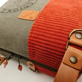 Sac à main bandoulière Coton d'Avril CESAR Signature Acajou