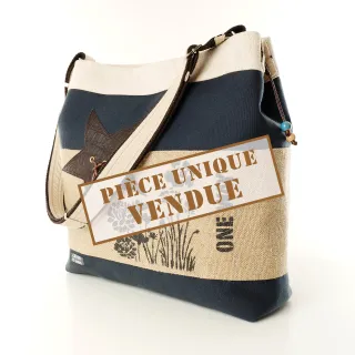 Sac seau Coton d'Avril ONE WAY Bleu Lin