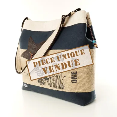 Sac seau Coton d'Avril ONE WAY Bleu Lin