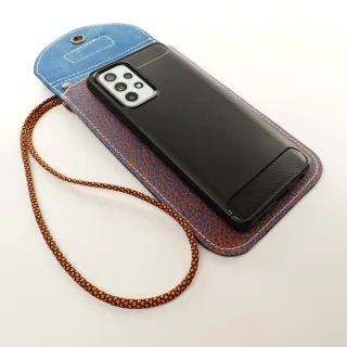 Mini sac pochette téléphone Coton d'Avril ERI Bleu Orange