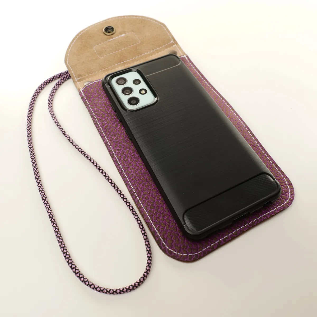 Mini sac pochette téléphone Coton d'Avril ERI Camel Rose