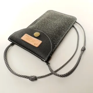 Mini sac pochette téléphone Coton d'Avril ERI Galuchat