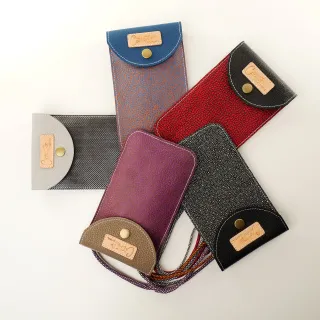 Mini sac pochette téléphone Coton d'Avril ERI Galuchat