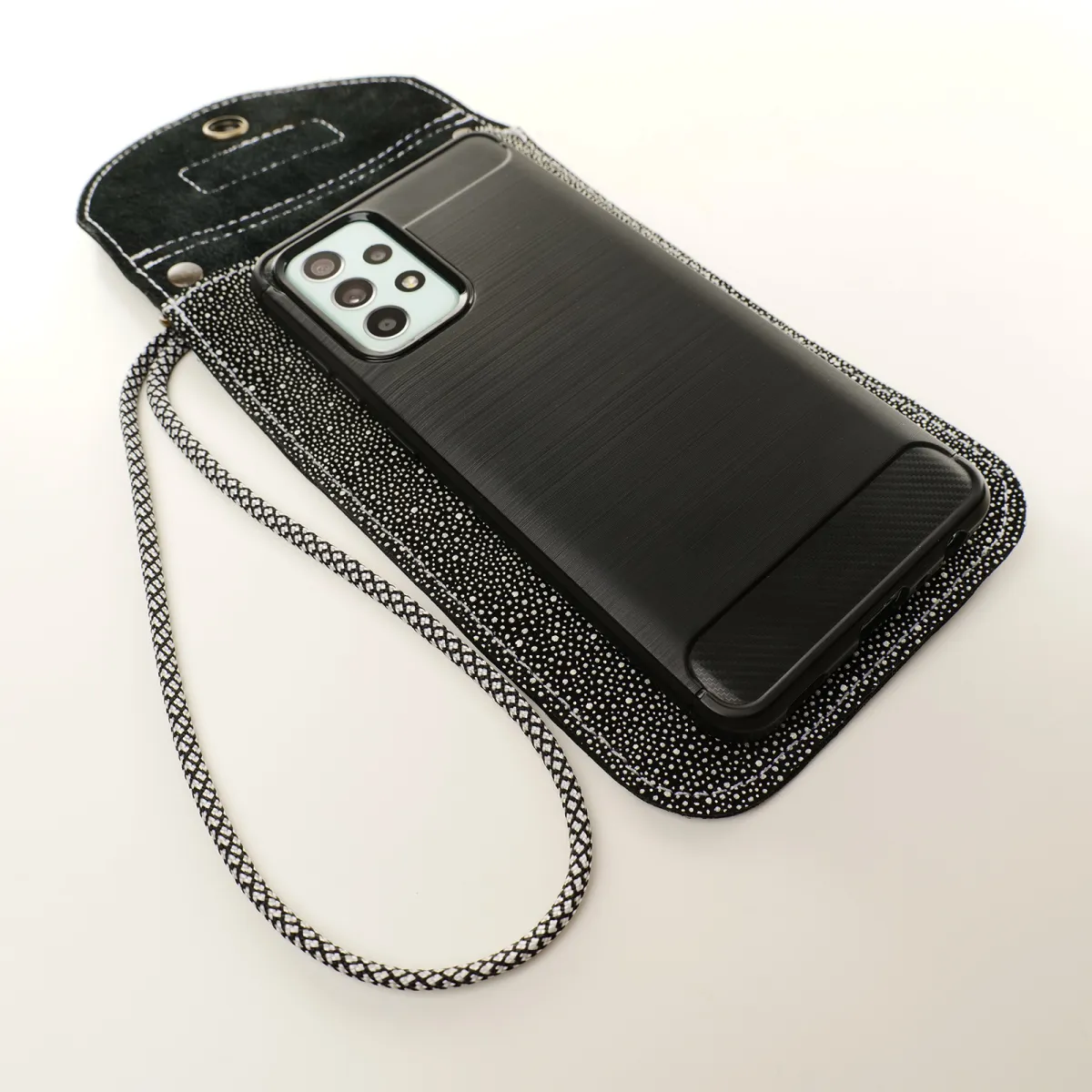 Mini sac pochette téléphone Coton d'Avril ERI Galuchat