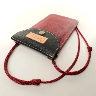 Mini sac pochette téléphone Coton d'Avril ERI Rouge Noir
