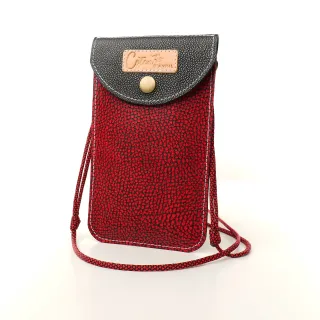 Mini sac pochette téléphone Coton d'Avril ERI Rouge Noir