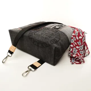 Sac à main bandoulière Coton d'Avril BEATRIS Edition Jean noir