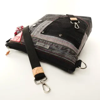 Sac à main bandoulière Coton d'Avril BEATRIS Edition Jean noir