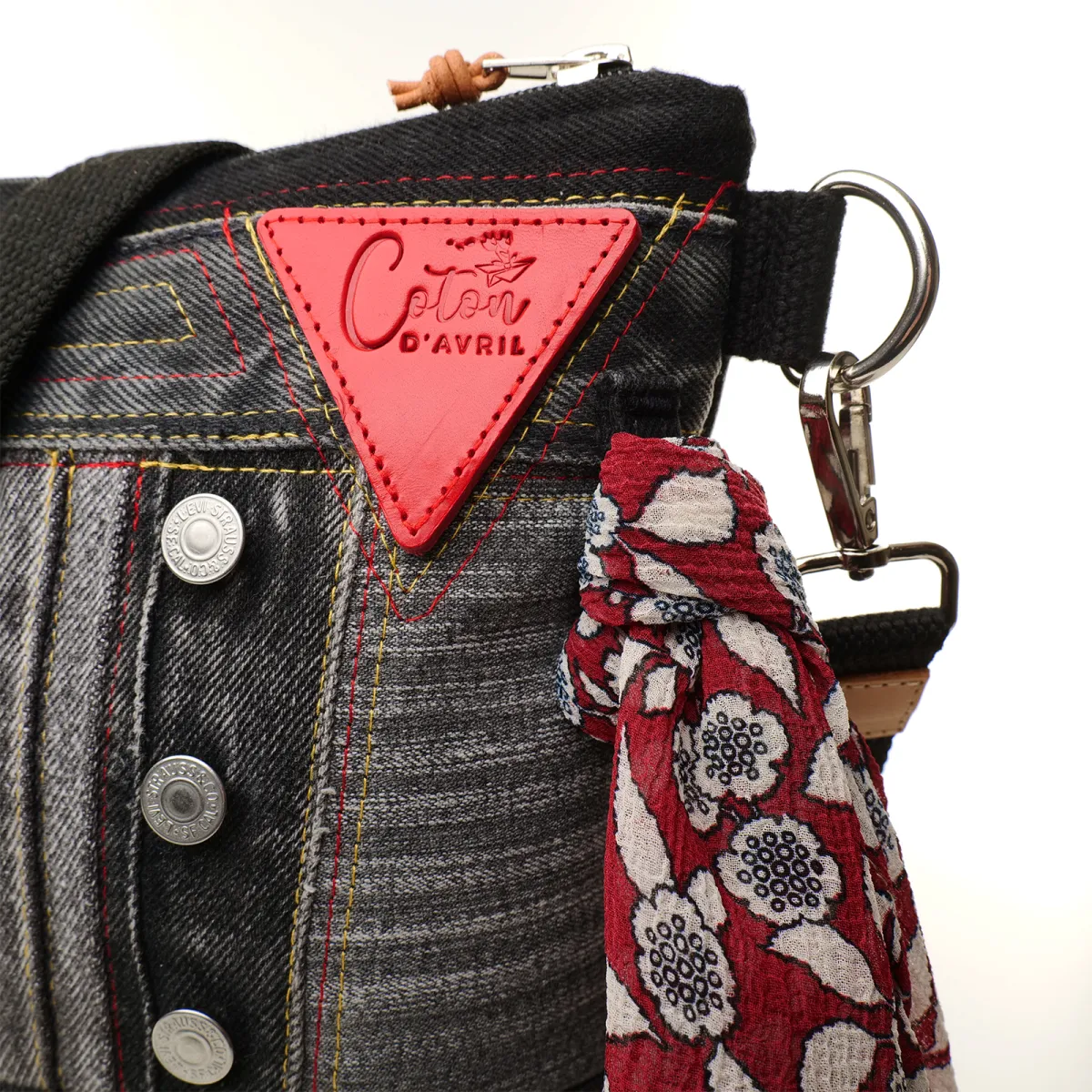 Sac à main bandoulière Coton d'Avril BEATRIS Edition Jean noir