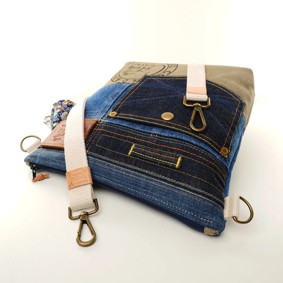 Sac à main bandoulière Coton d'Avril Beatris Edition Jean denim