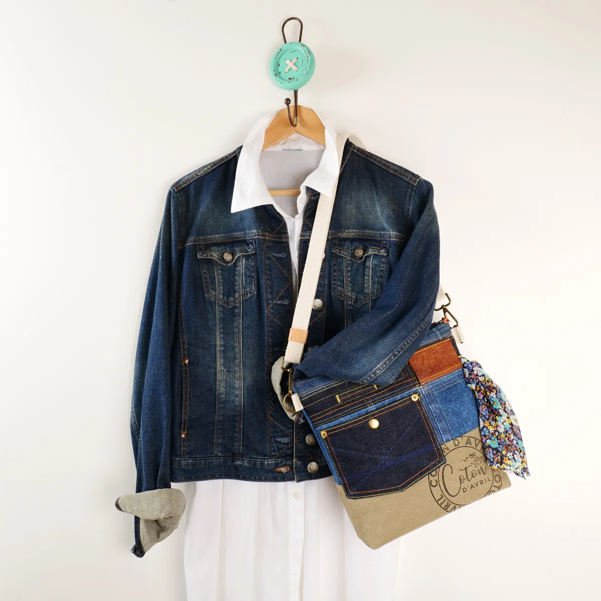 Sac à main bandoulière Coton d'Avril Beatris Edition Jean denim
