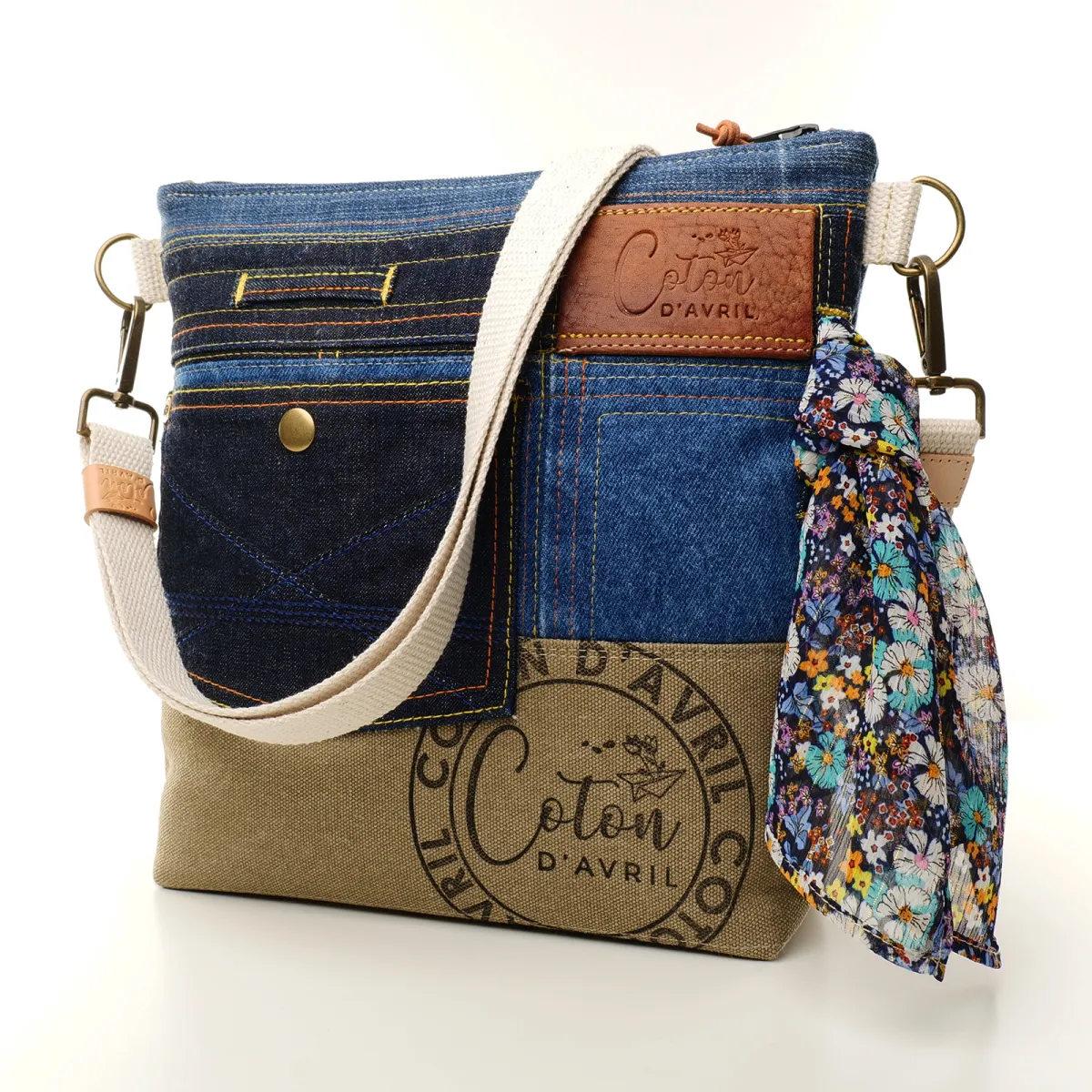 Sac à main bandoulière Coton d'Avril Beatris Edition Jean denim