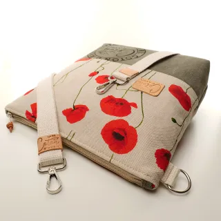 Sac à main bandoulière Coton d'Avril BEATRIS Coquelicot
