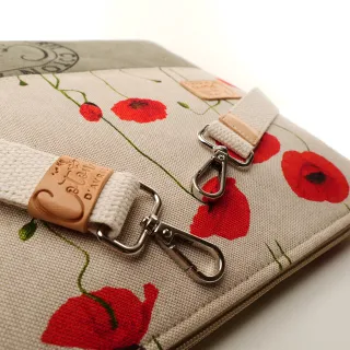 Sac à main bandoulière Coton d'Avril BEATRIS Coquelicot
