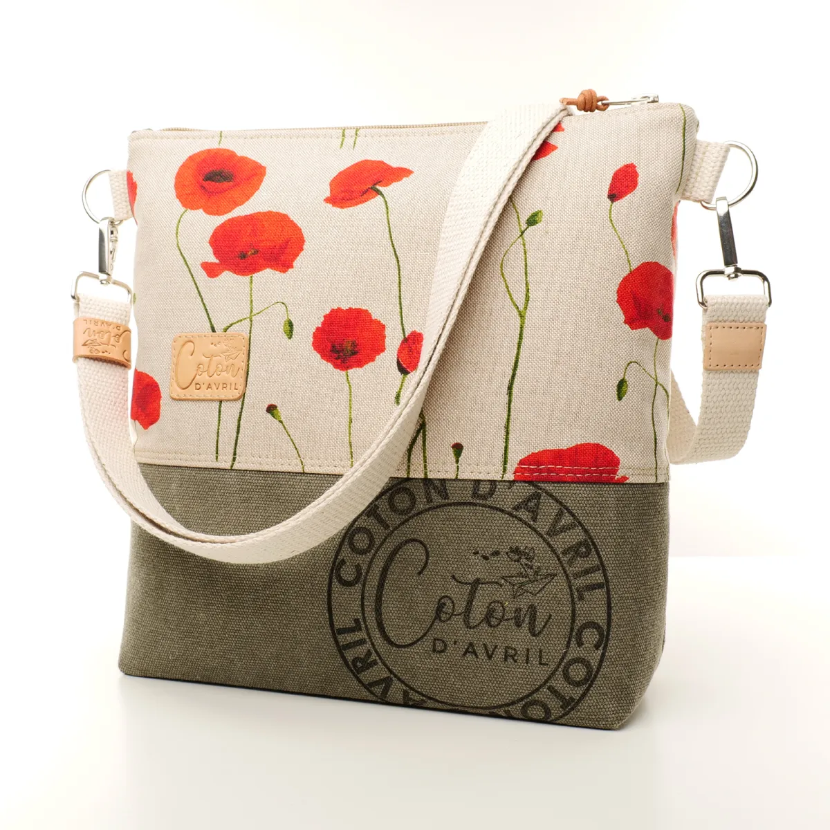 Sac à main bandoulière Coton d'Avril BEATRIS Coquelicot