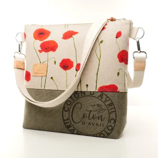 Sac à main bandoulière Coton d'Avril BEATRIS Coquelicot