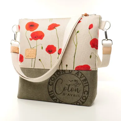 Sac à main bandoulière Coton d'Avril BEATRIS Coquelicot