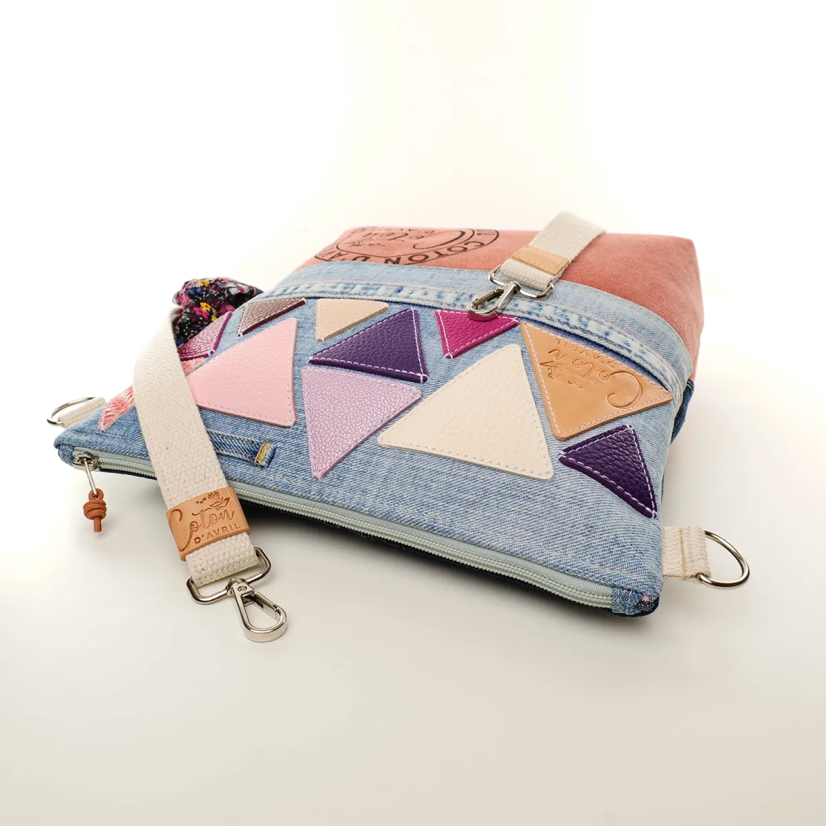 Sac à main bandoulière Coton d'Avril Beatris Edition Jean triangles