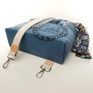 Sac à main bandoulière Coton d'Avril BEATRIS Edition Jean boutons