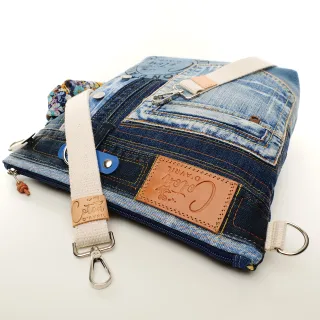 Sac à main bandoulière Coton d'Avril BEATRIS Edition Jean boutons