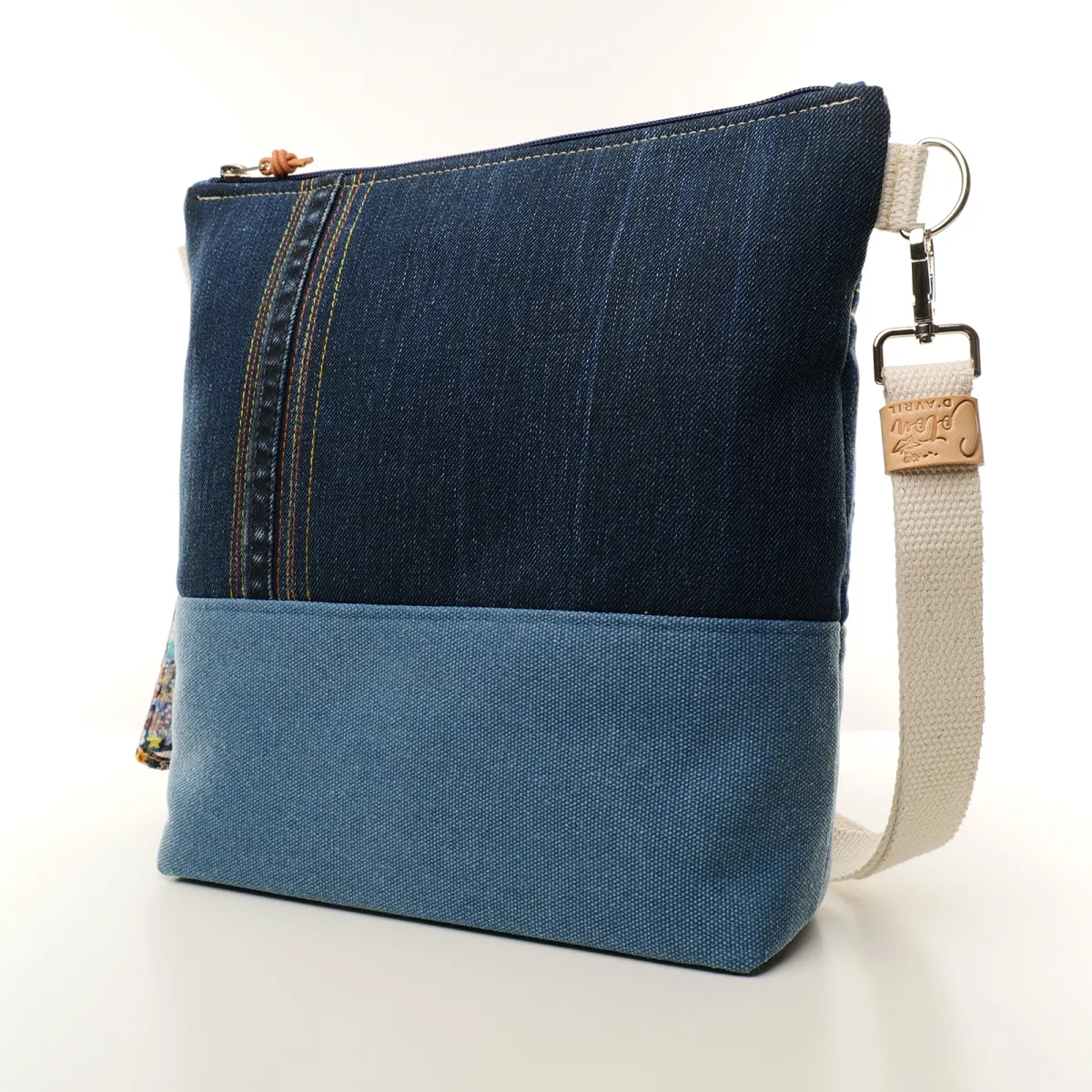 Sac à main bandoulière Coton d'Avril BEATRIS Edition Jean boutons