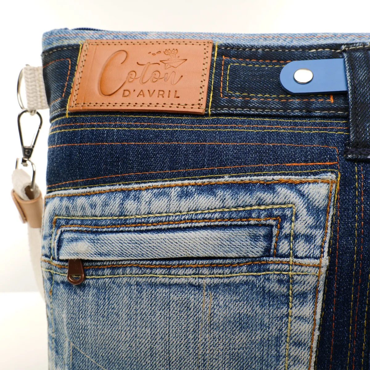 Sac à main bandoulière Coton d'Avril BEATRIS Edition Jean boutons
