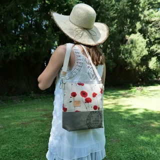 Sac à main bandoulière Coton d'Avril BEATRIS Coquelicot