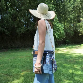 Sac à main bandoulière Coton d'Avril BEATRIS Edition Jean boutons