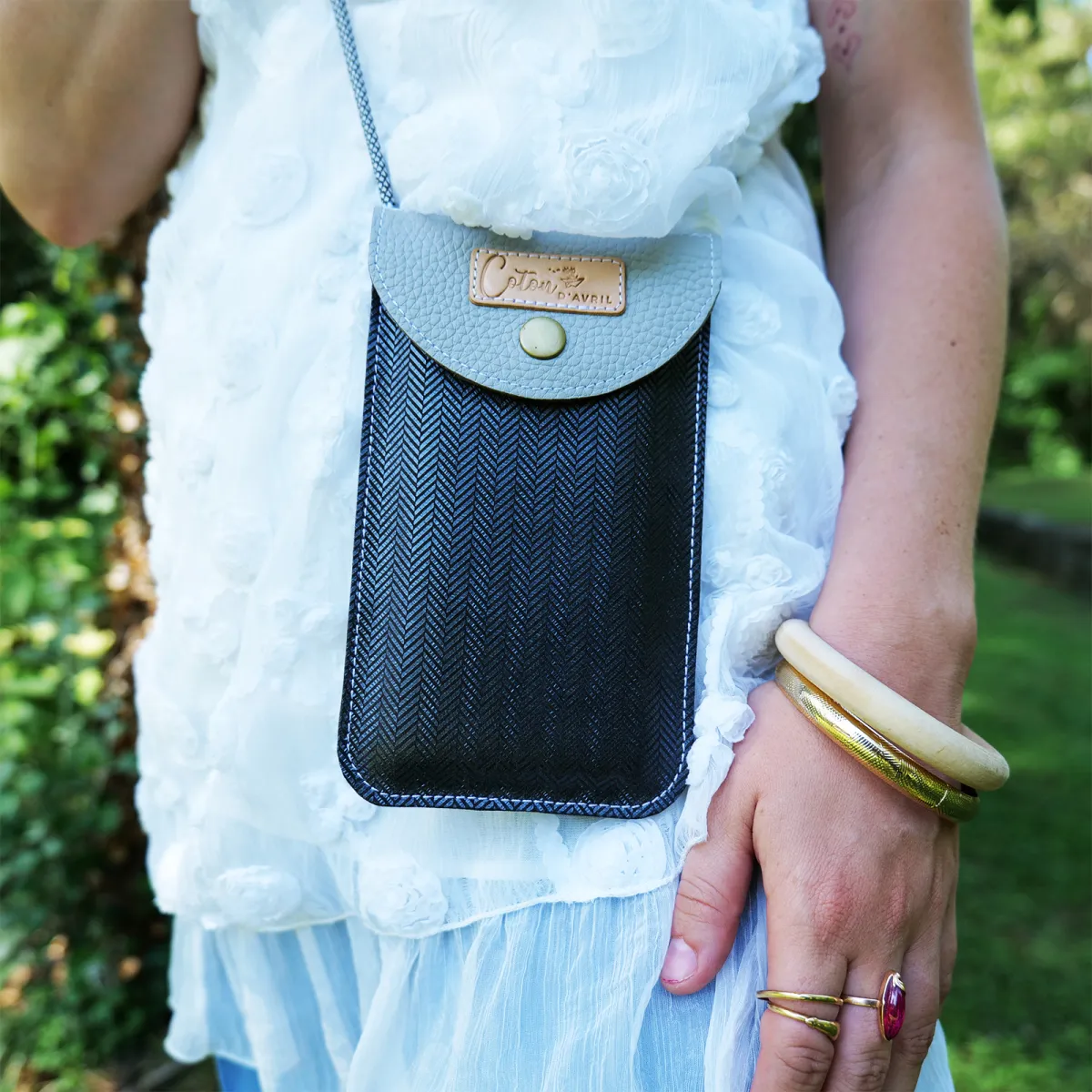 Mini sac pochette téléphone Coton d'Avril ERI Acier