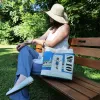 Sac seau Coton d'Avril N°10 Ecru Turquoise