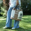 Sac seau Coton d'Avril N°5 Marron Ecru