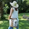 Sac seau Coton d'Avril N°5 Marron Ecru