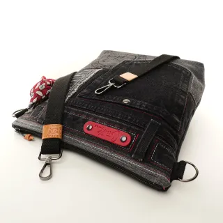 Sac à main bandoulière Coton d'Avril BEATRIS Edition Jean carbone rubis