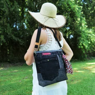 Sac à main bandoulière Coton d'Avril BEATRIS Edition Jean carbone rubis