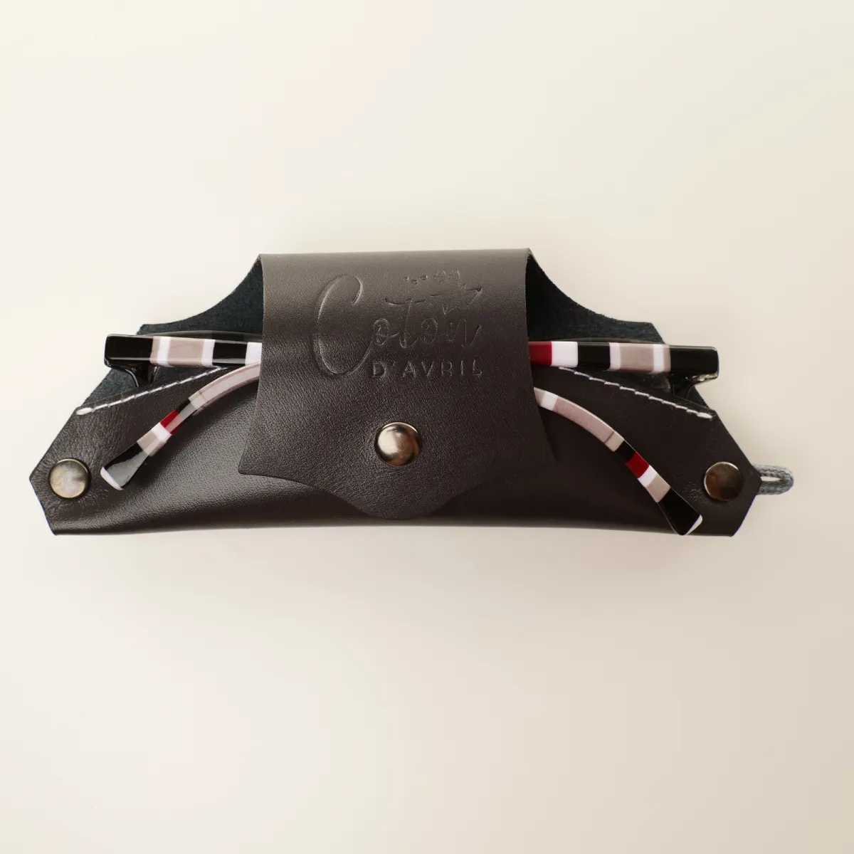 Étui à lunettes PLICO cuir anthracite