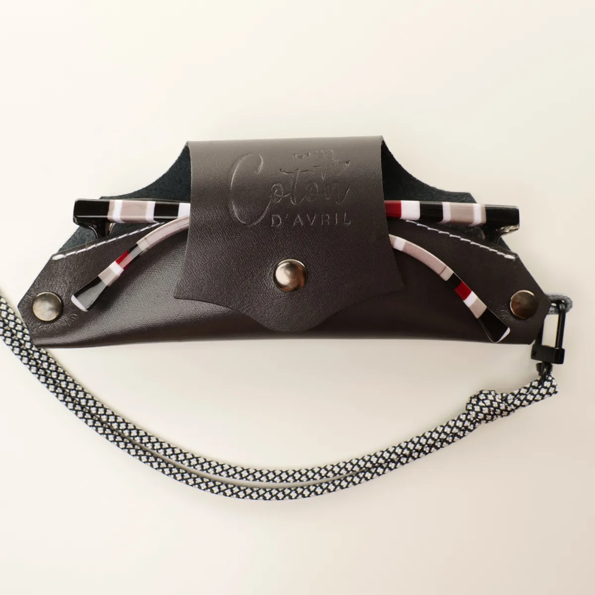 Étui à lunettes PLICO cuir anthracite