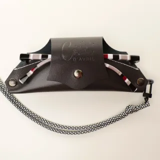 Étui à lunettes PLICO cuir anthracite
