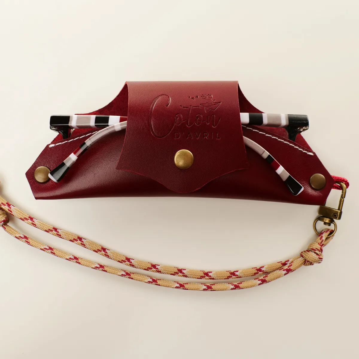 Étui à lunettes PLICO cuir prune