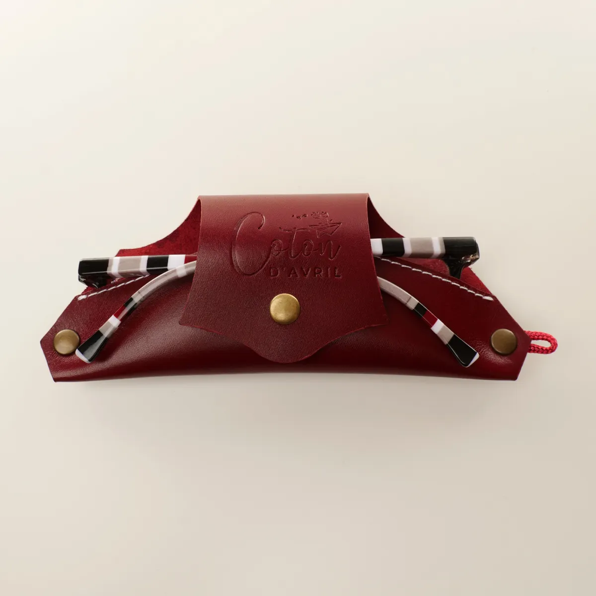 Étui à lunettes PLICO cuir prune