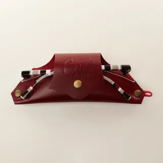 Étui à lunettes PLICO cuir prune