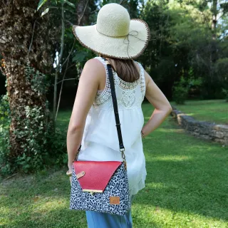 Sac à main Bandoulière Coton d'Avril ESTELLO Leopard