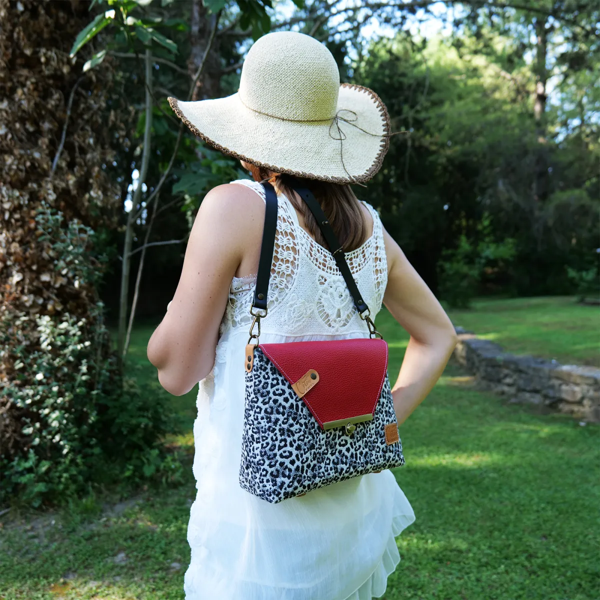 Sac à main Bandoulière Coton d'Avril ESTELLO Leopard