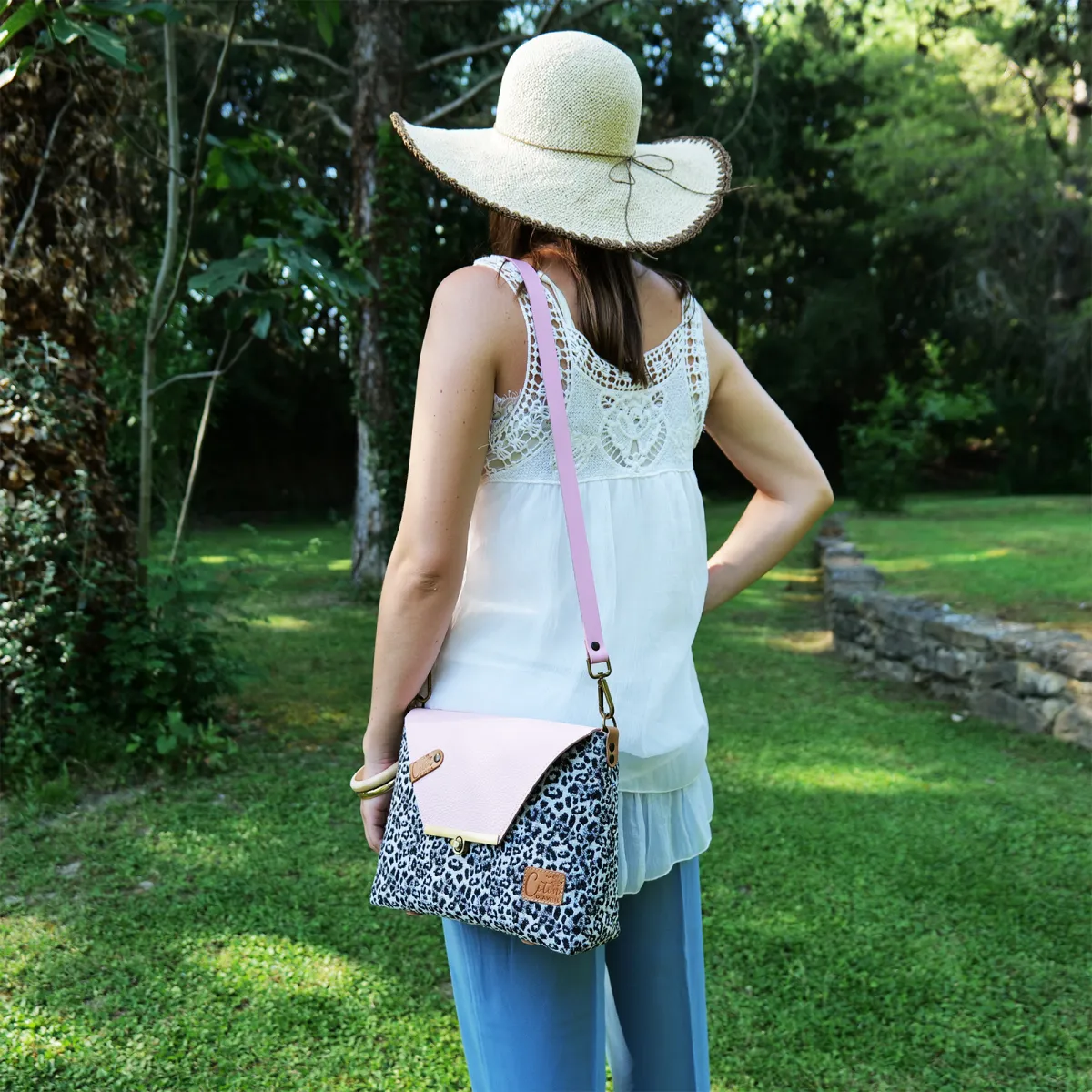 Sac à main Bandoulière Coton d'Avril ESTELLO Leopard