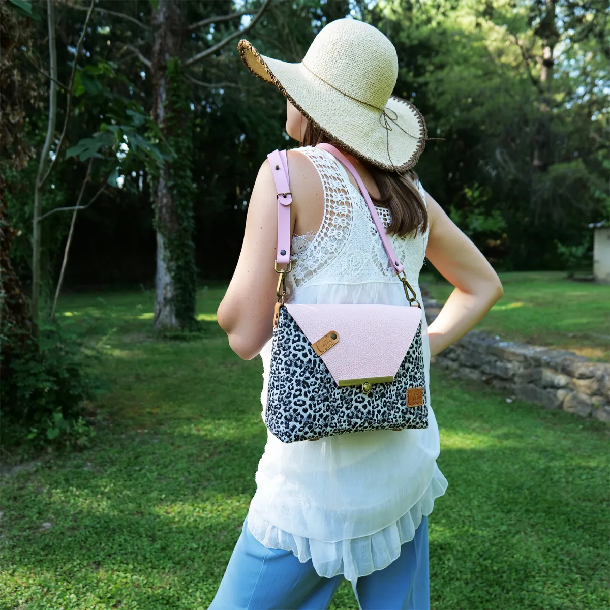 Sac à main Bandoulière Coton d'Avril ESTELLO Leopard