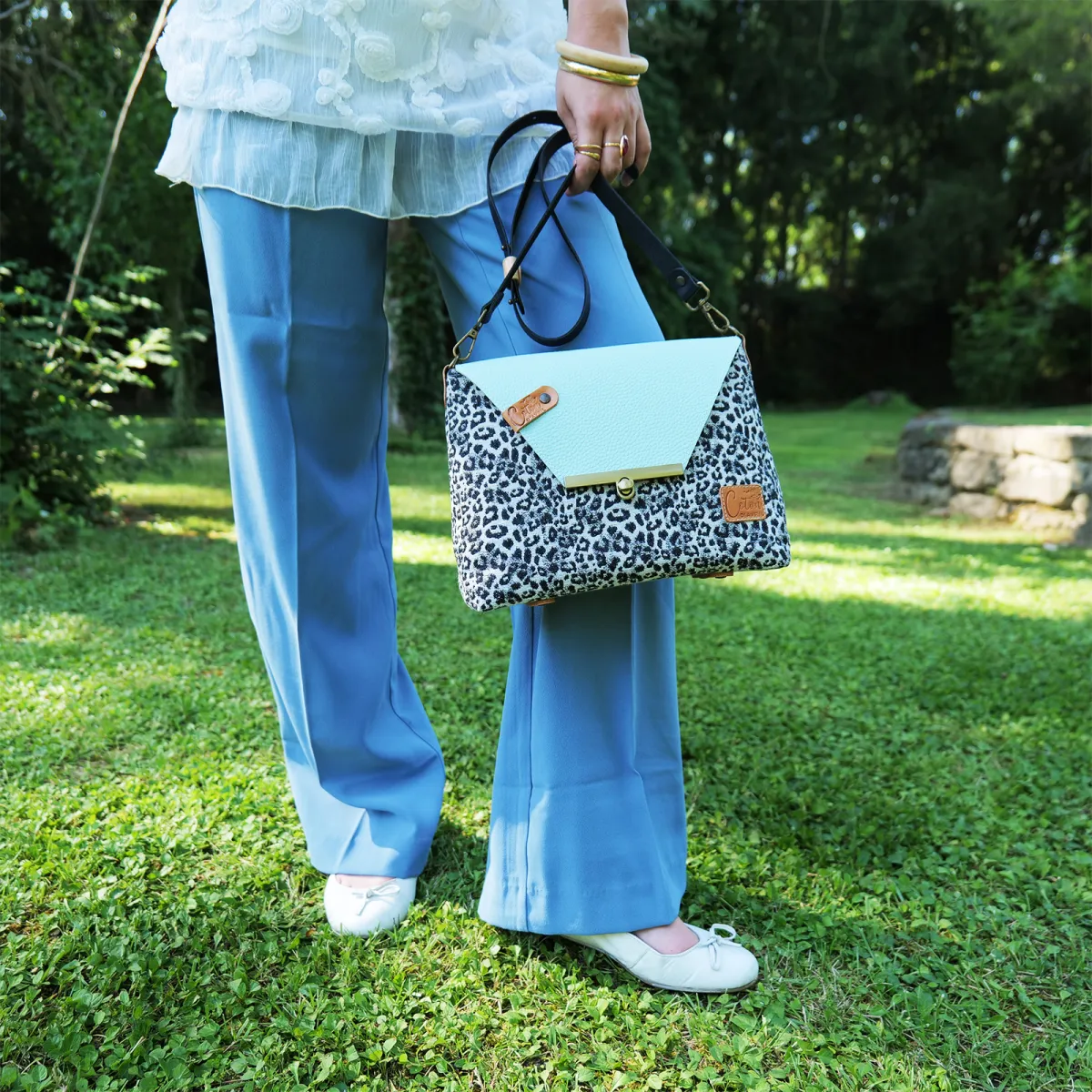 Sac à main Bandoulière Coton d'Avril ESTELLO Leopard