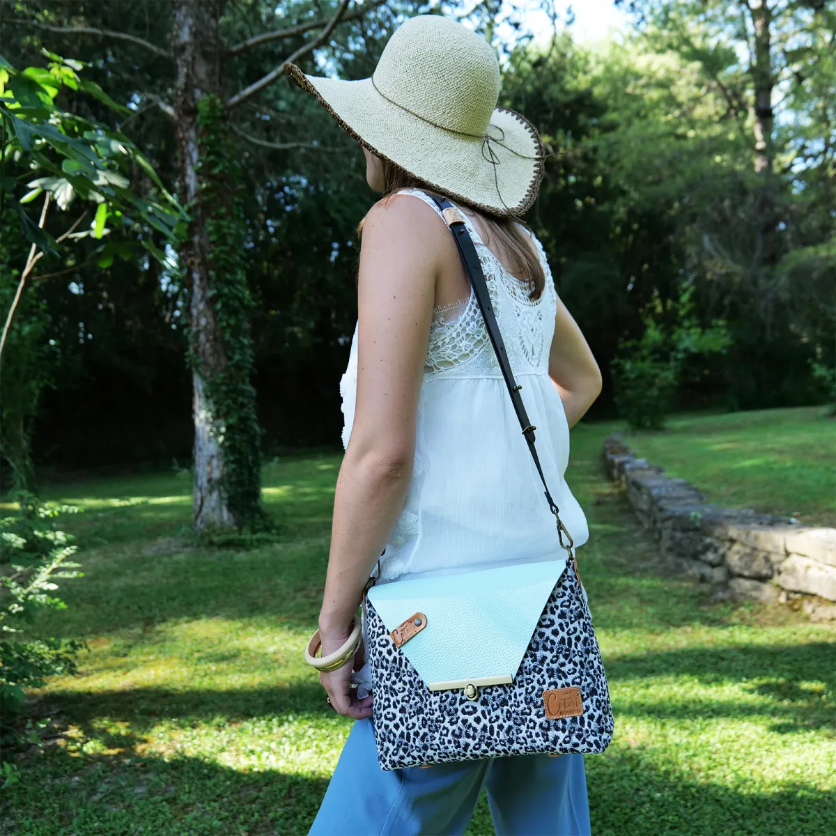 Sac à main Bandoulière Coton d'Avril ESTELLO Leopard