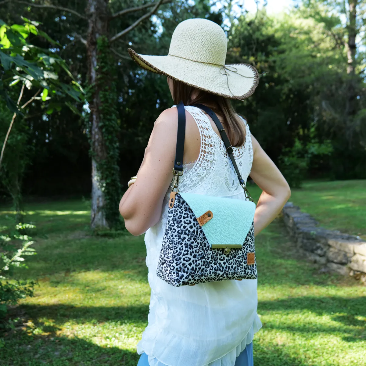 Sac à main Bandoulière Coton d'Avril ESTELLO Leopard