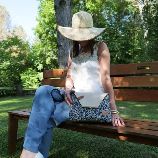 Sac à main Bandoulière Coton d'Avril ESTELLO Leopard
